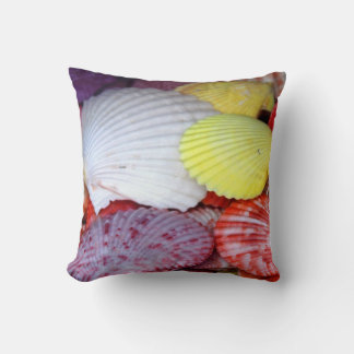 Bold Color Shells Throw Pillow