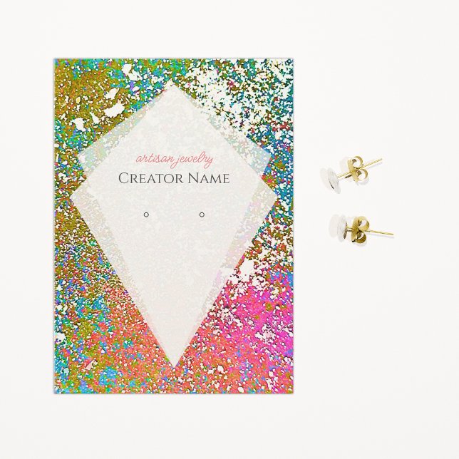 Bold Color Splatter Custom Jewelry Display Card (Creator Uploaded)