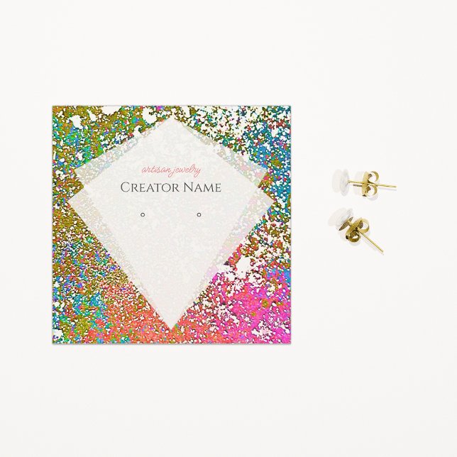Bold Color Splatter Square Jewelry Display Card (Creator Uploaded)