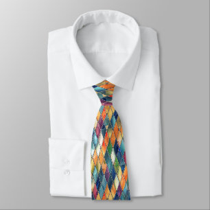 Bold Color Stained Glass Neck Tie