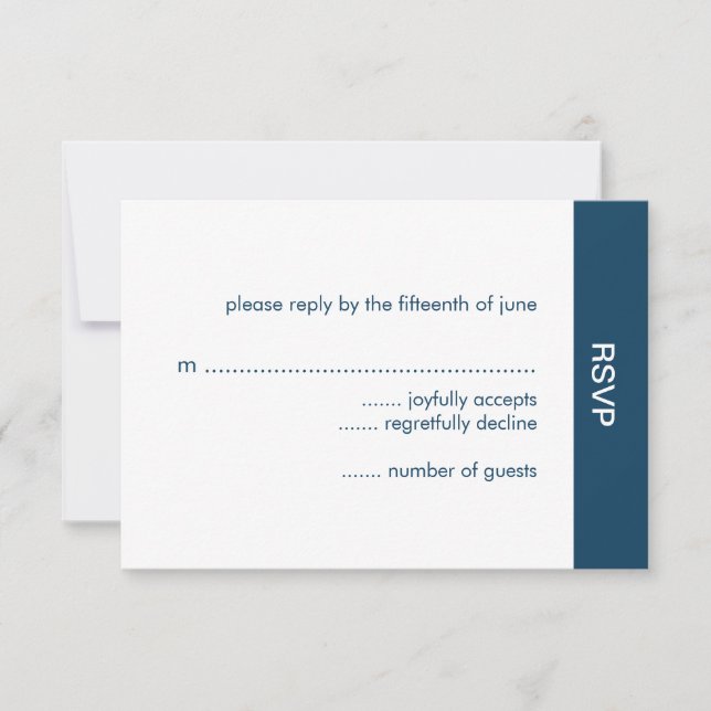 Bold Color Wedding RSVP Cards - Navy (Front)