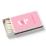 Bold Colorblock Pink White Initials Wedding Matchboxes