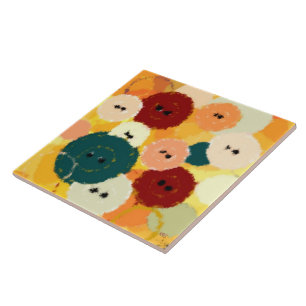 Bold Colored Buttons Art Tile