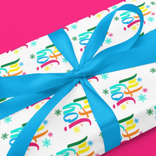 Bold Colored Joyful Christmas  Wrapping Paper Sheets (Creator Uploaded)
