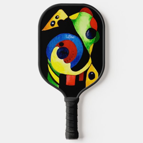 Bold colorful Abstract art on a Pickleball Paddle