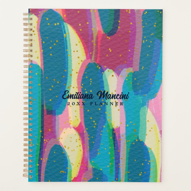 Bold Colorful Abstract Art Planner (Front)