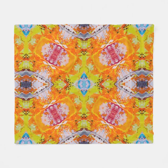 Bold Colorful Abstract Fleece Blanket (Front (Horizontal))