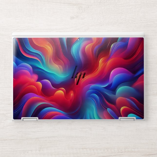 Bold Colorful Abstract Fluid Wave Art HP Laptop Skin (Front)