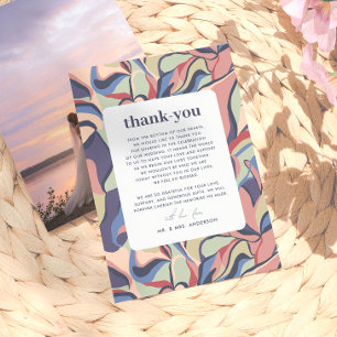 Bold Colorful Abstract Maximalist Photo Wedding Thank You Card