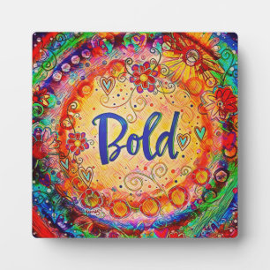 Bold Colorful Abstract Modern Inspiring Easel Plaque