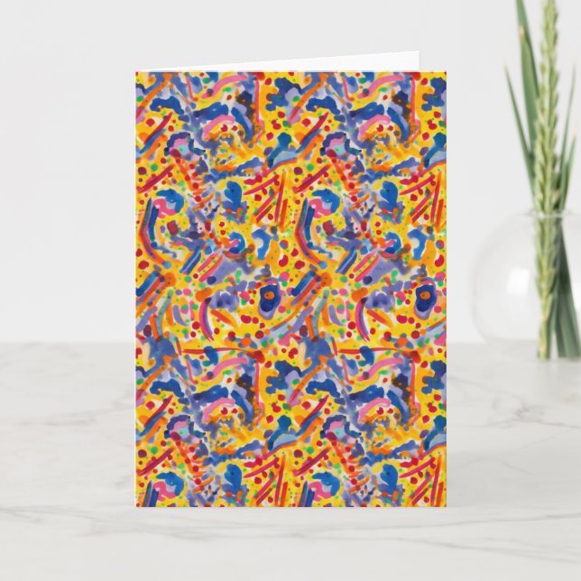 Bold Colorful Abstract Pattern Blank Card (Front)