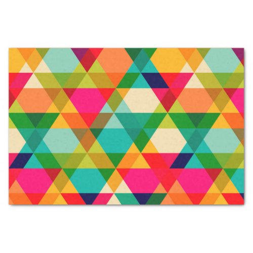 Bold Colorful Bright Geometric Triangle Pattern Tissue Paper