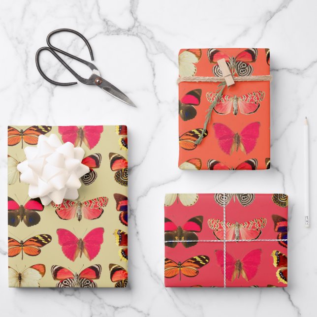 Bold & Colorful Butterfly Wrapping Paper (Front)