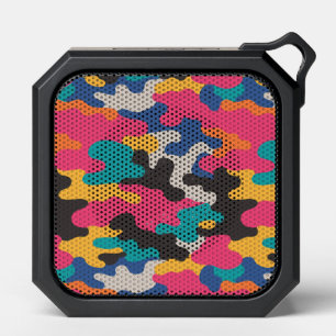 Bold colorful camo grip bluetooth speaker