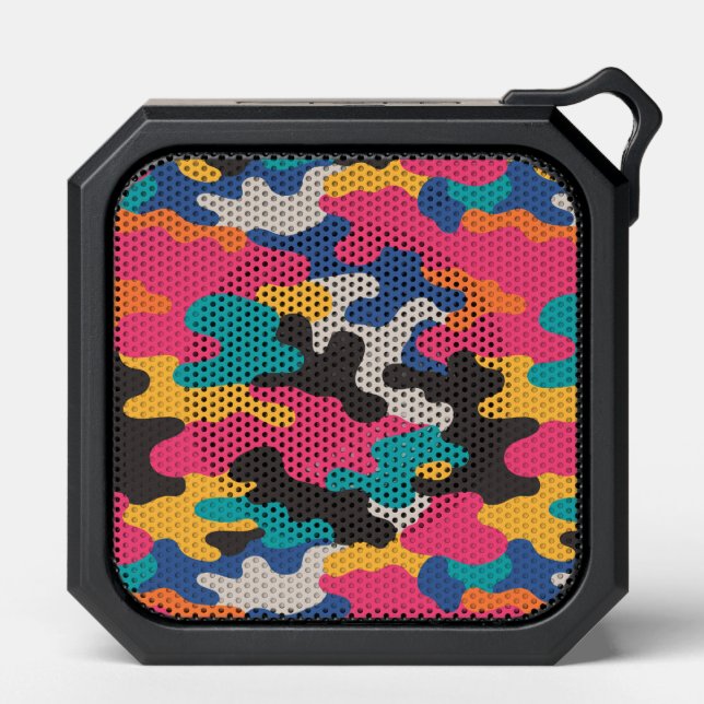 Bold colorful camo grip bluetooth speaker (Front)