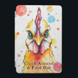 Bold & Colorful Chicken Art Whimsical Farm Funny iPad Mini Cover<br><div class="desc">Bring vibrant energy to your space with this quirky chicken! Featuring a close-up,  this piece is bursting with lively colors and artistic expression. The whimsical background of multicolored circles enhances the bold details of the chicken’s feathers and facial features.</div>