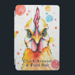 Bold & Colorful Chicken Art Whimsical Farm Funny iPad Mini Cover<br><div class="desc">Bring vibrant energy to your space with this quirky chicken! Featuring a close-up,  this piece is bursting with lively colors and artistic expression. The whimsical background of multicolored circles enhances the bold details of the chicken’s feathers and facial features.</div>