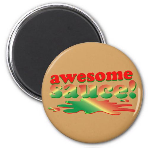 Bold Colorful Chili Awesome Sauce Magnet