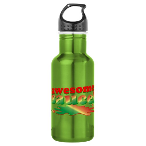 Bold Colorful Chili Awesome Sauce Stainless Steel Water Bottle
