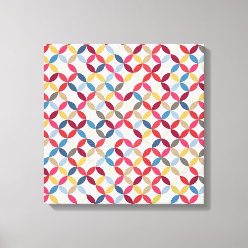 Bold colorful circular pattern canvas print