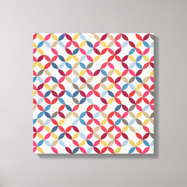 Bold colorful circular pattern canvas print (Front)