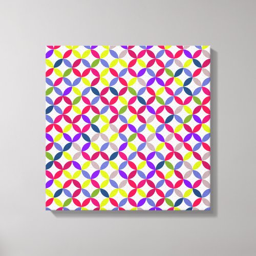 Bold colorful circular pattern canvas print