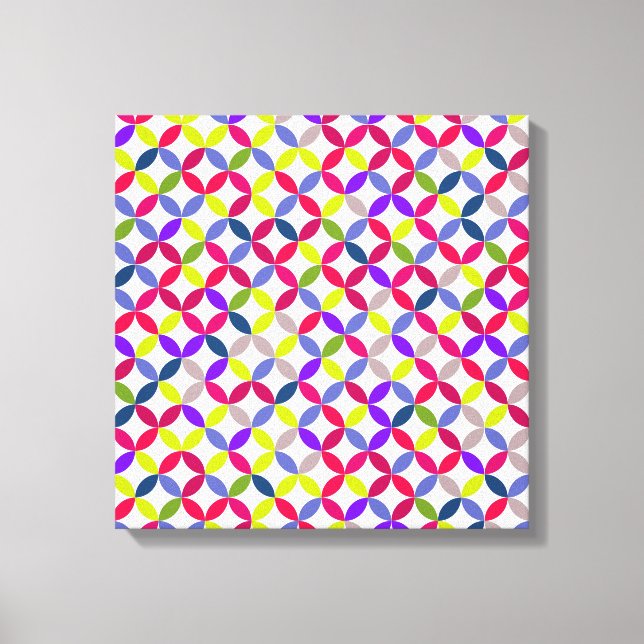 Bold colorful circular pattern canvas print (Front)