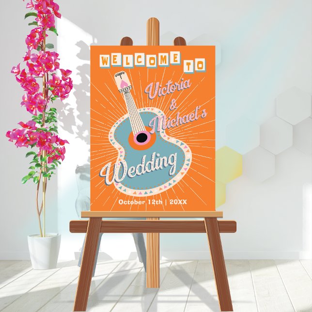 Bold Colorful Cowboy Western Guitar Welcome Sign (Creator Uploaded)