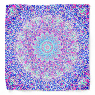 Bold Colorful Eclectic Groovy Boho Hippie Mandala Bandana
