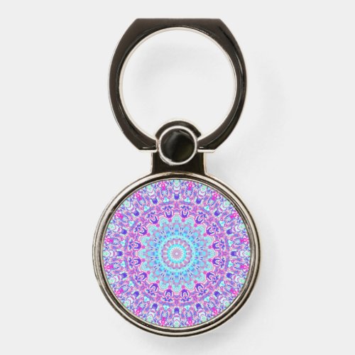 Bold Colorful Eclectic Groovy Boho Hippie Mandala Phone Ring Stand