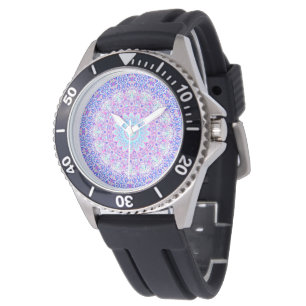 Bold Colorful Eclectic Groovy Boho Hippie Mandala Watch