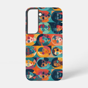 Bold, colorful faces celebrating individuality samsung galaxy s22 case