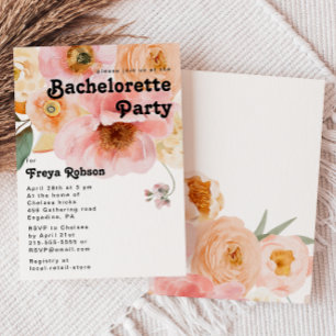 Bold Colorful Floral Bachelorette Party Invitation