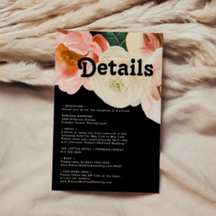 Bold Colorful Floral Black Details QR Code Enclosure Card