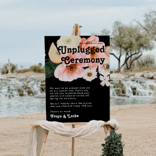 Bold Colorful Floral Black Unplugged Ceremony Foam Board