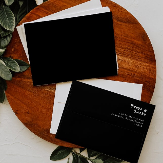 Bold Colorful Floral | Black Wedding Invitation Envelope (Creator Uploaded)