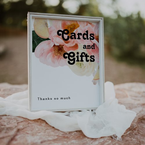 Bold Colorful Floral  Cards and Gifts Sign