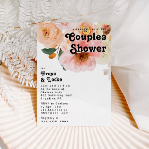 Bold Colorful Floral Couples Shower Invitation