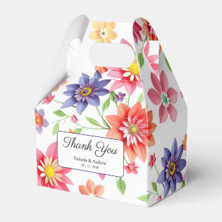 Bold Colorful Floral Favor Boxes