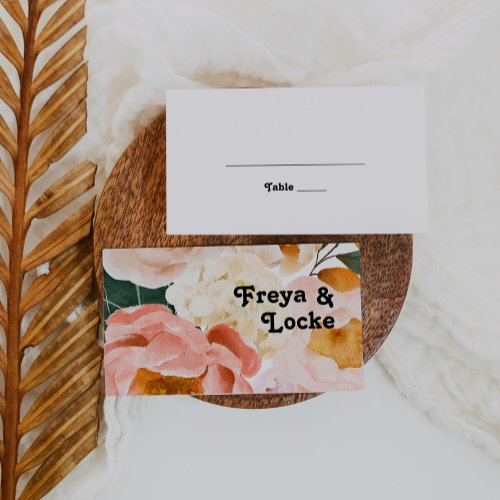 Bold Colorful Floral  Flat Place Card