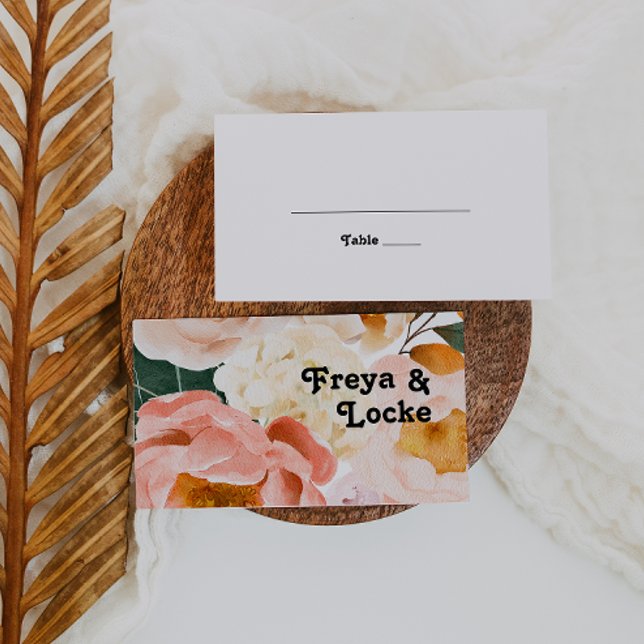 Bold Colorful Floral | Flat Place Card (Creator Uploaded)