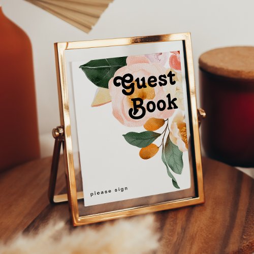 Bold Colorful Floral  Guest Book Sign