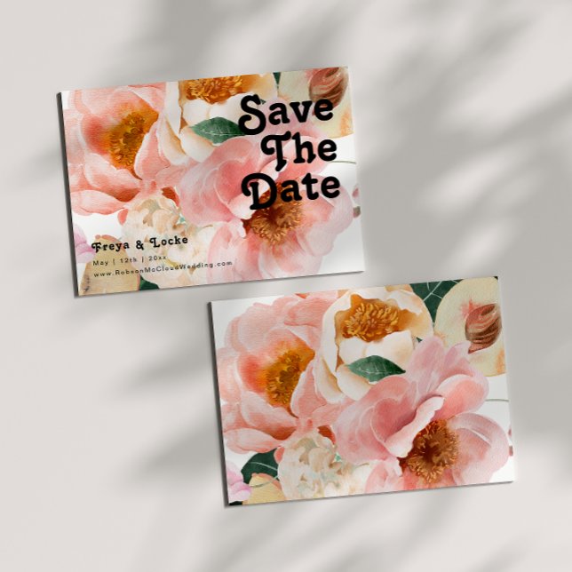 Bold Colorful Floral | Horizontal Save The Date (Creator Uploaded)