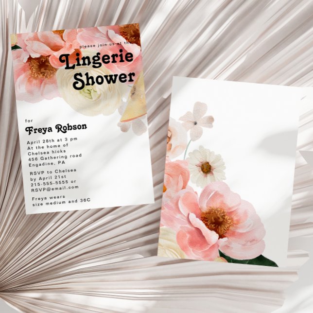 Bold Colorful Floral | Lingerie Shower Invitation (Creator Uploaded)