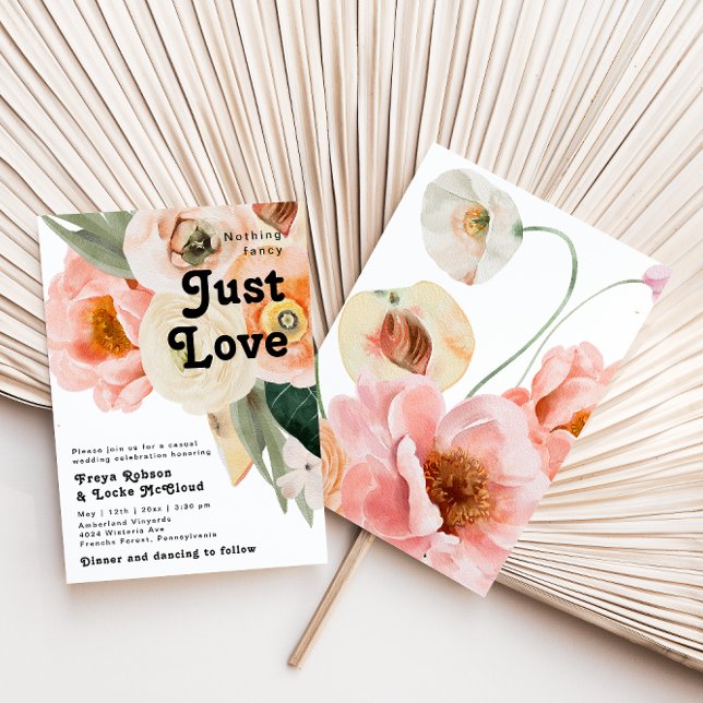 Bold Colorful Floral | Nothing Fancy Wedding Invitation (Creator Uploaded)