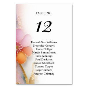 Bold Colorful Floral Placement Card