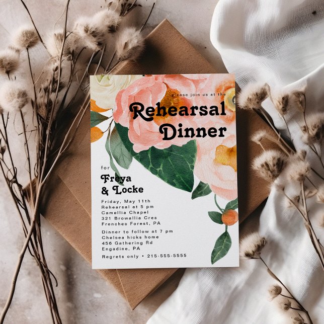 Bold Colorful Floral | Rehearsal Dinner Invitation (Creator Uploaded)