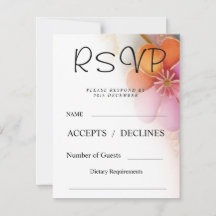 Bold Colorful Floral RSVP Card