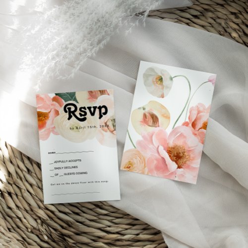 Bold Colorful Floral  Song Request RSVP Card