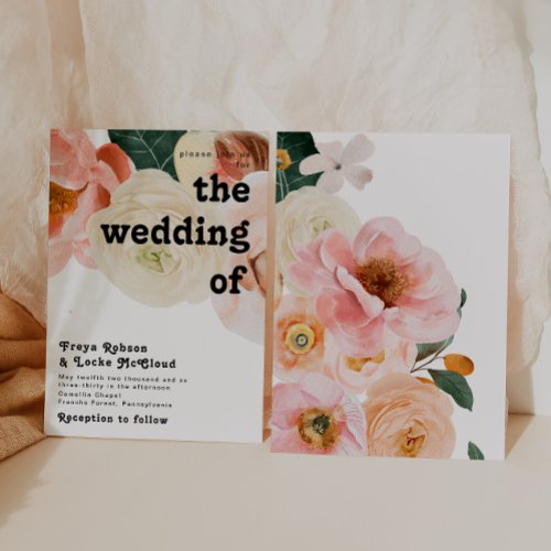 Bold Colorful Floral  The Wedding Of Invitation